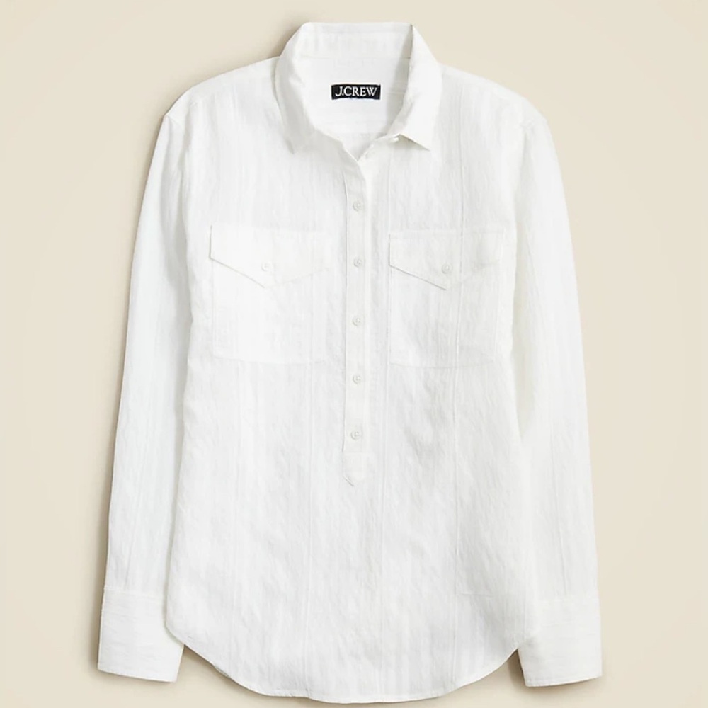 J Crew - Textured popover top - Medium